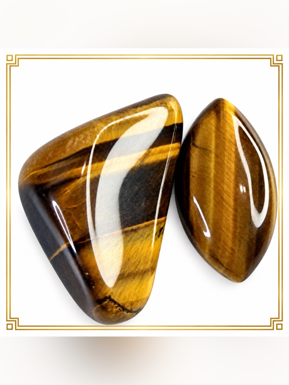 Set of 2️⃣ Natural Stones Golden Tiger’s Eye Polished Crystal Stone Duo